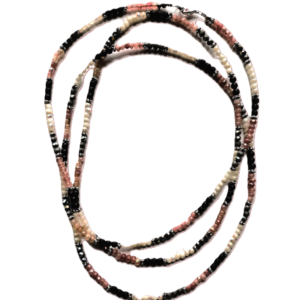 Necklace-Pink, Black, White, Silver
