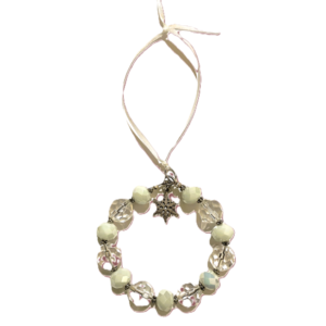 Ornament-White, Clear, Silver, with Snowflake Charm